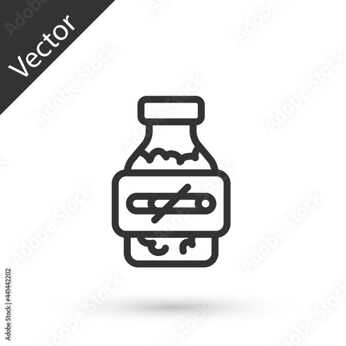 Grey line Nicotine gum in blister pack icon isolated on white background. Helps calm cravings and reduces anxiety caused by quitting smoking. Vector