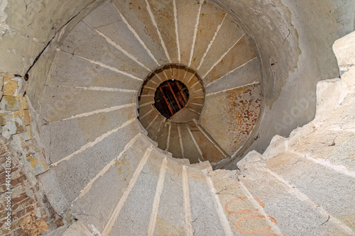 old spiral staircases inside the tower