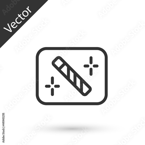 Grey line Photo retouching icon isolated on white background. Photographer, photography, retouch icon. Vector