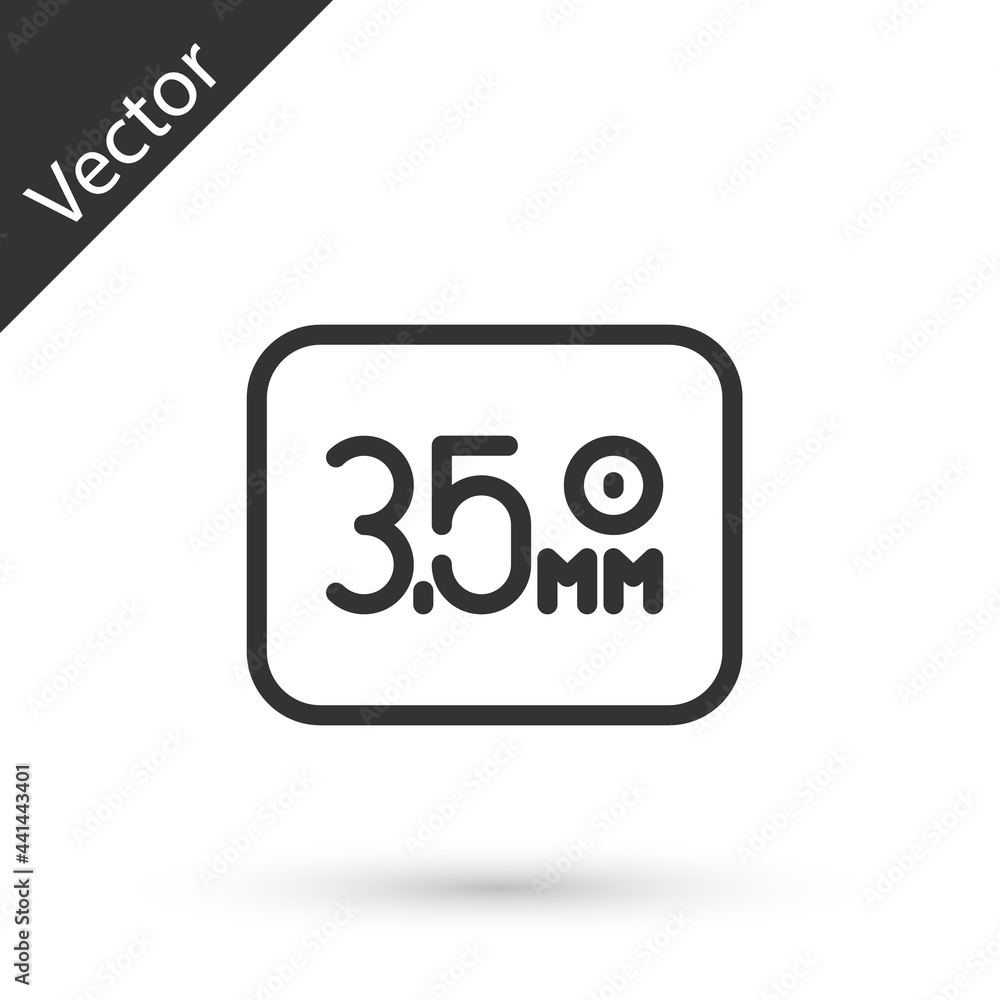 Grey line Audio jack icon isolated on white background. Audio cable for connection sound equipment. Plug wire. Musical instrument. Vector Grey line Audio jack icon isolated on white background. Audio cable for connection sound equipment. Plug wire. Musical instrument. Vector