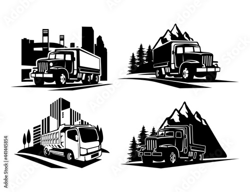 trucking logo brand design vector