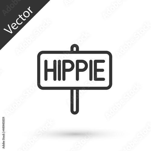 Grey line Peace icon isolated on white background. Hippie symbol of peace. Vector