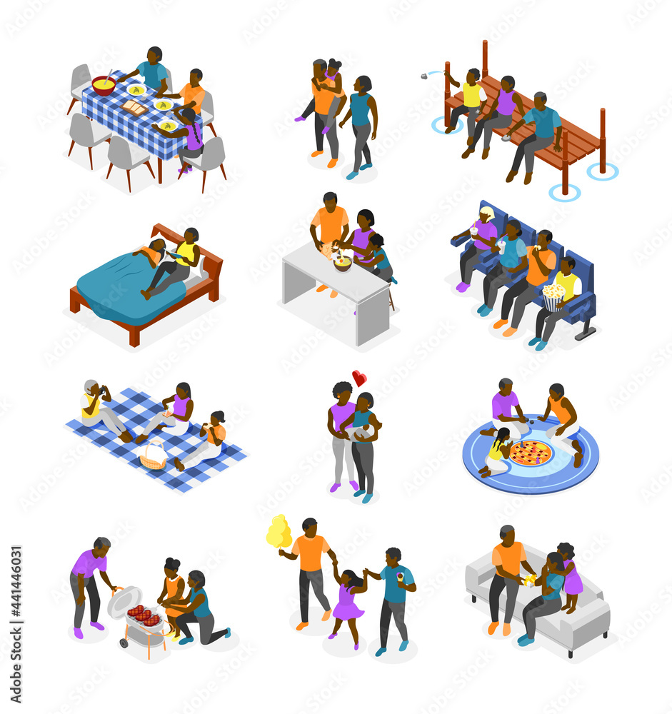 International Day of Families Isometric Recolor Set