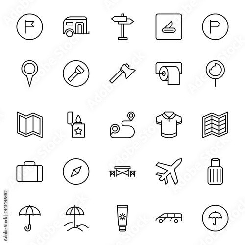 Travel set line icons photo