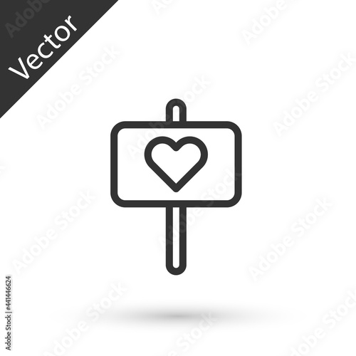 Grey line Peace icon isolated on white background. Hippie symbol of peace. Vector