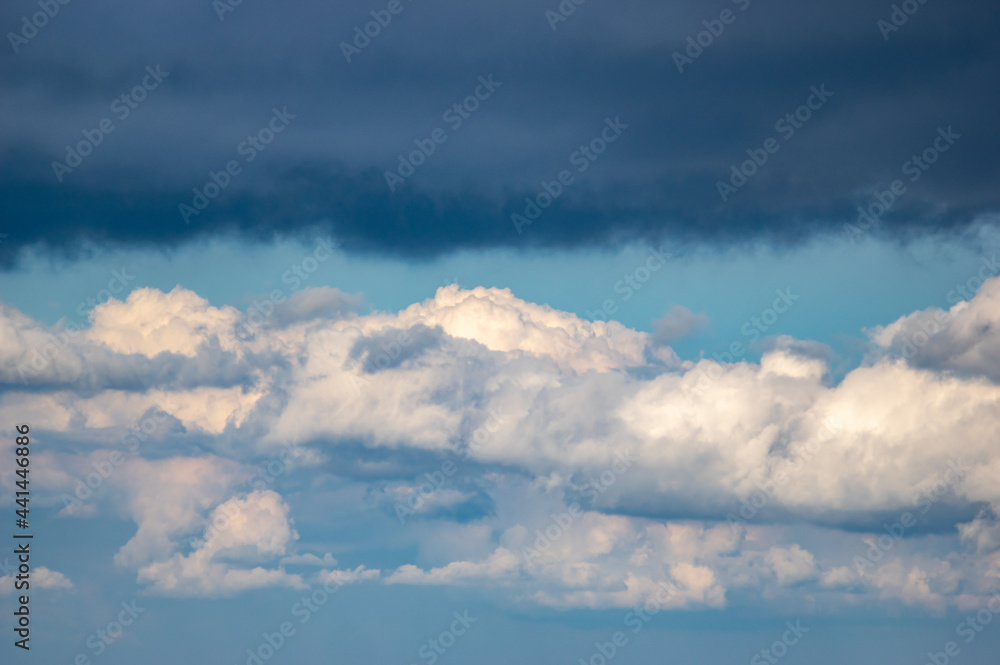 Blue clouds in the sky. Beautiful landscape Blue clouds in the sky. Beautiful landscape
