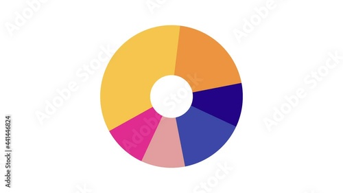 Pie charts animation. percent circle round infographic. Grow or success profit diagram concept. Available in 4K FullHD and HD video