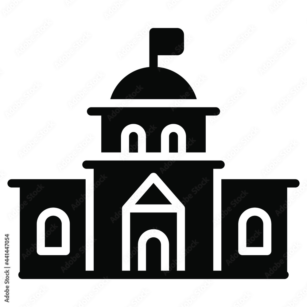 white house, building glyph icon, vector design usa independence day icon.