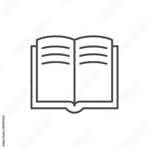 Open book line outline icon