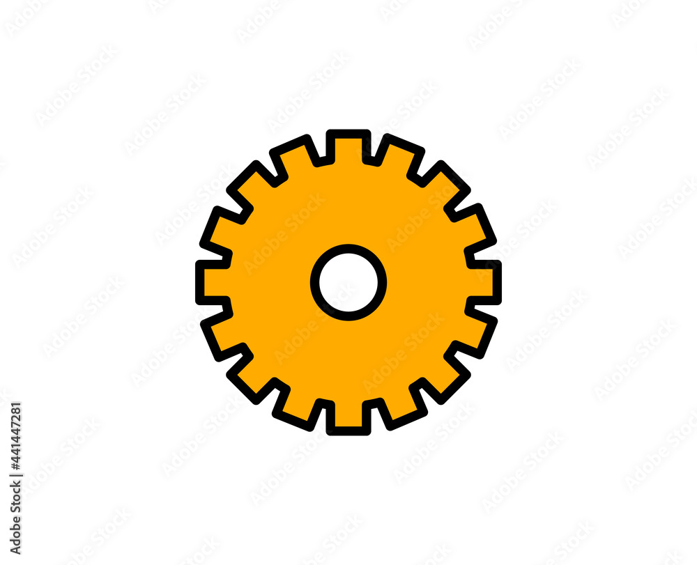 Naklejka premium Gear premium line icon. Simple high quality pictogram. Modern outline style icons. Stroke vector illustration on a white background.
