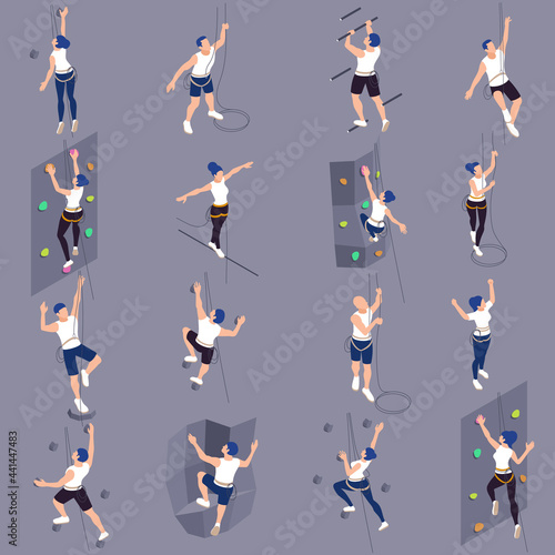 Sport Climbers Isometric Set