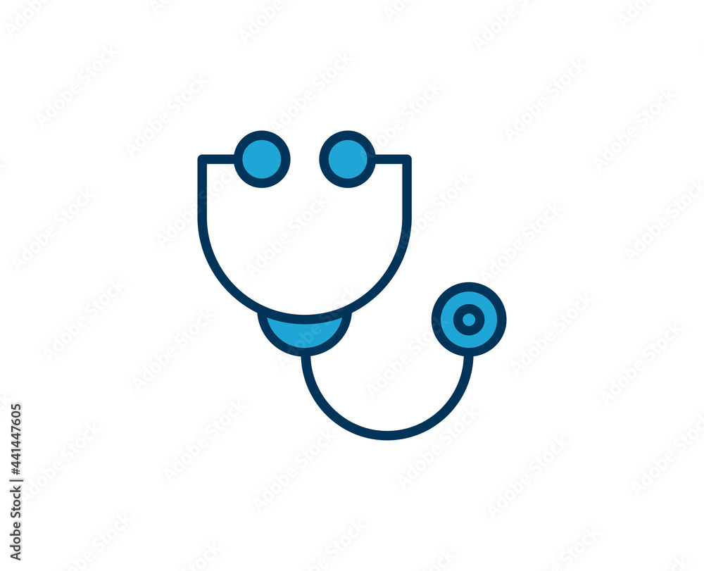 Stethoscope flat icon. Thin line signs for design logo, visit card, etc. Single high-quality outline symbol for web design or mobile app. Medical outline pictogram. Stethoscope flat icon. Thin line signs for design logo, visit card, etc. Single high-quality outline symbol for web design or mobile app. Medical outline pictogram.