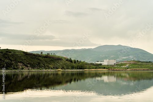 Fototapeta Naklejka Na Ścianę i Meble -  View of the beautiful lake Lisi. Lisi Park in Tbilisi, Georgia