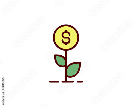Money grow line icon. 