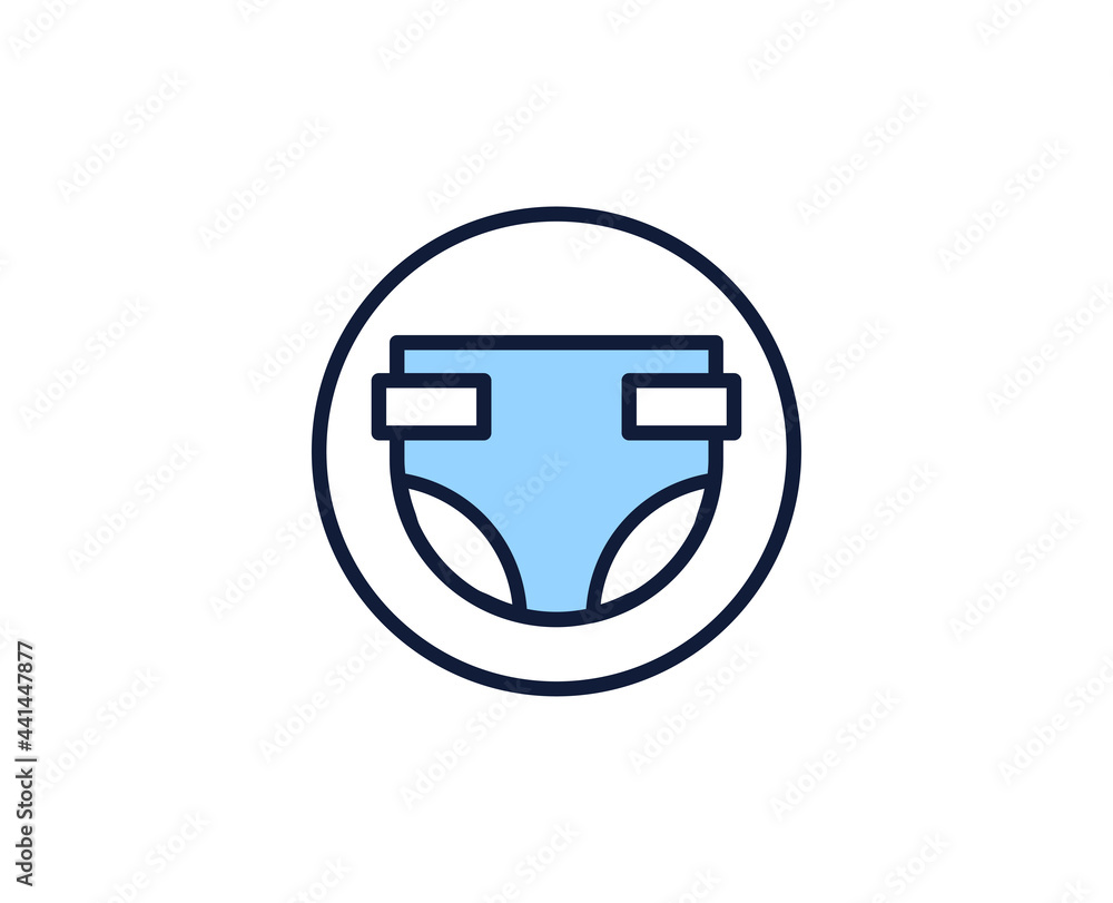 Diaper line icon. High quality outline symbol for web design or mobile app. Thin line sign for design logo. Color outline pictogram on white background Diaper line icon. High quality outline symbol for web design or mobile app. Thin line sign for design logo. Color outline pictogram on white background