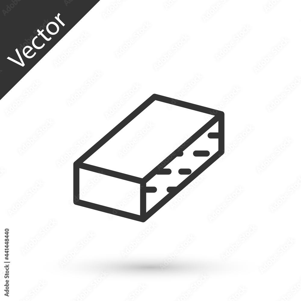 Grey line Nail file icon isolated on white background. Manicure tool. Vector Grey line Nail file icon isolated on white background. Manicure tool. Vector
