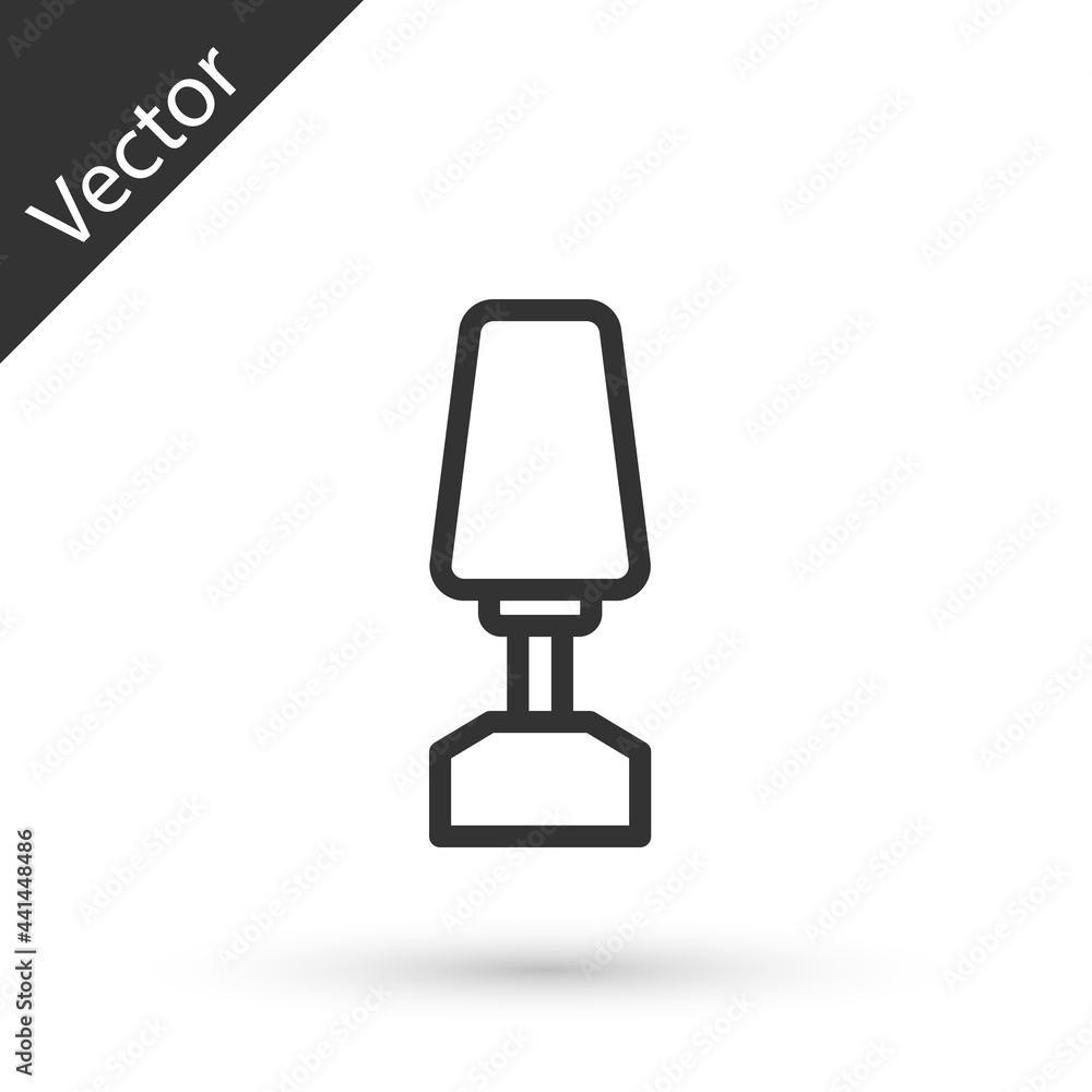 Grey line Milling cutter for manicure icon isolated on white background. Apparatus for manicure. Manicure tools. Vector Grey line Milling cutter for manicure icon isolated on white background. Apparatus for manicure. Manicure tools. Vector