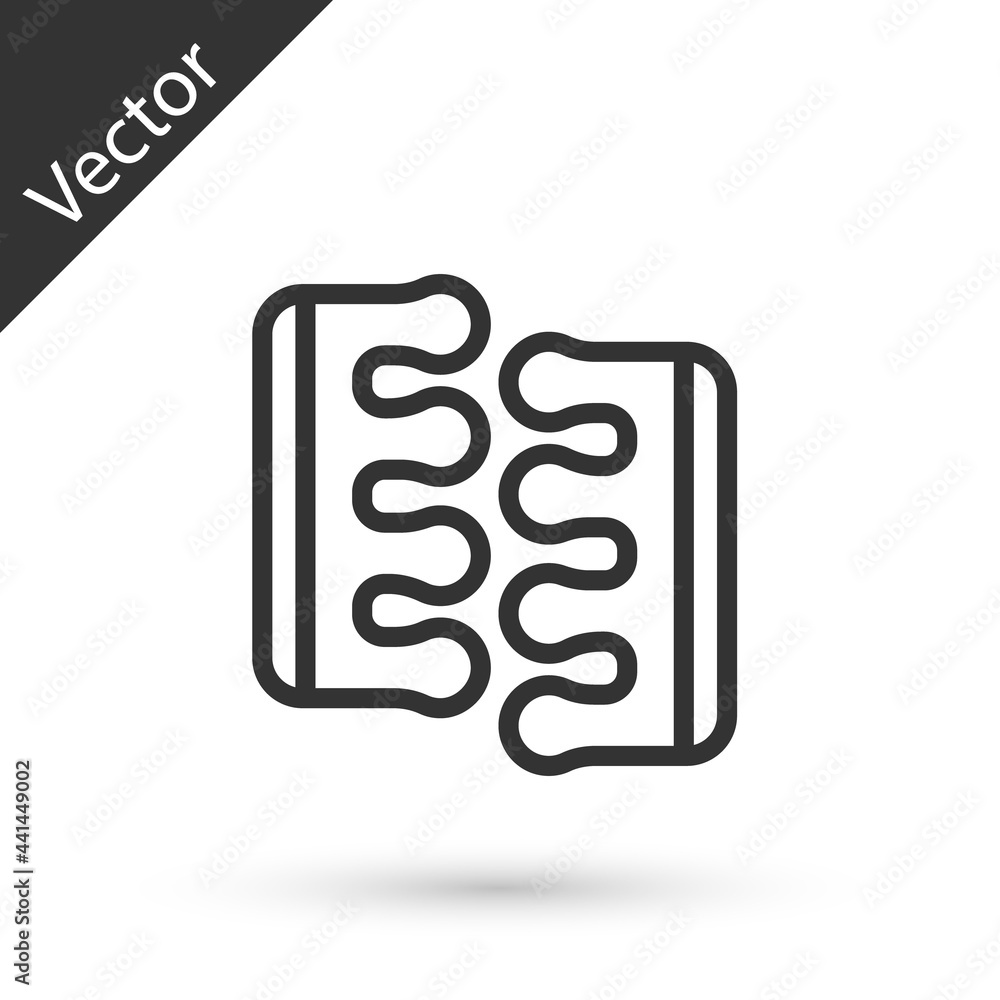 Grey line Toe separator for pedicure icon isolated on white background. Vector Grey line Toe separator for pedicure icon isolated on white background. Vector