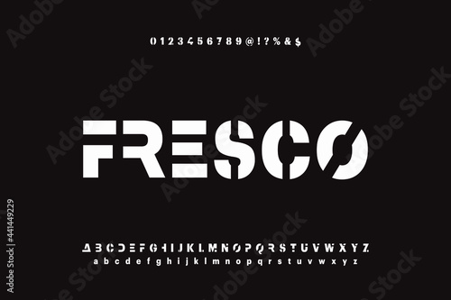 vintage font, green and orange background, vector alphabet, letters and numbers