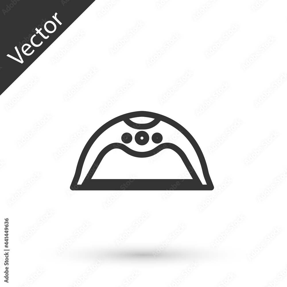 Grey line Manicure lamp icon isolated on white background. UV lamp for nail polish drying. Vector Grey line Manicure lamp icon isolated on white background. UV lamp for nail polish drying. Vector