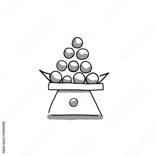 hand drawn illustration of stacked rice cake for Japanese fall event moon viewing photo