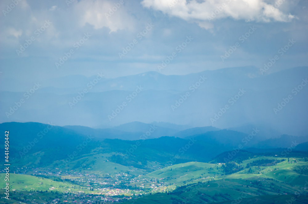 Fototapeta premium Yasinia village in the Ukrainian carpathians in summer