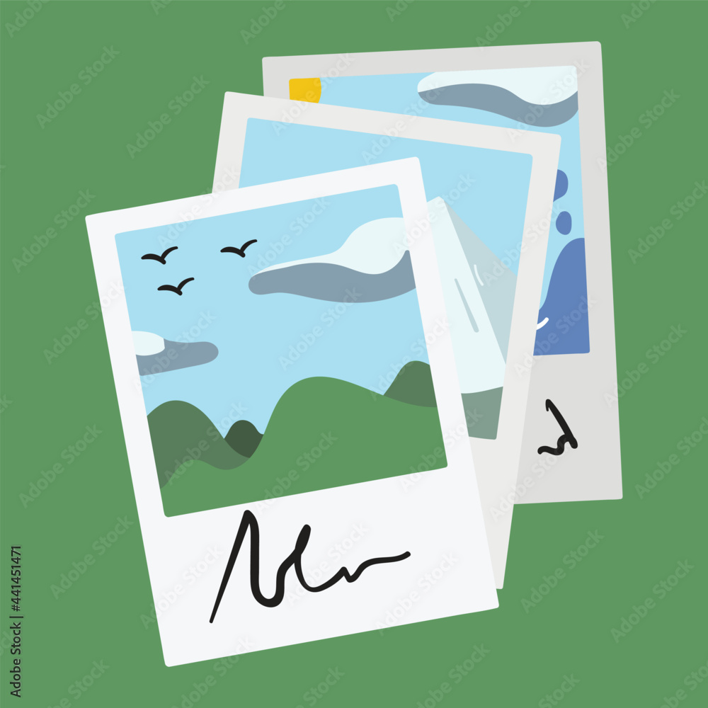 Vecteur Stock Travel Pictures taken from Poloroid Camera with quote ...