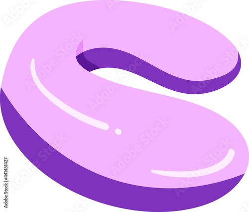 Travel Accessories Neck Pillow for Comfortable Flight Experience. Vector Art for Travel Essentials. Pink Neck Pillow in Flat Style.