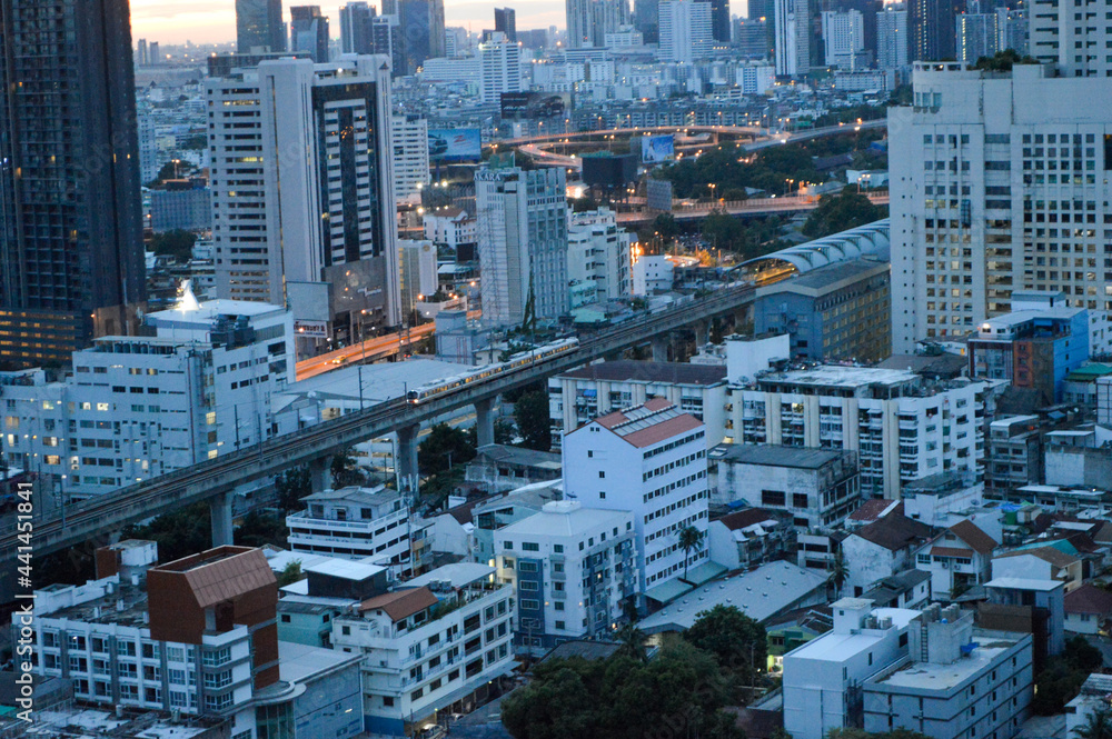 city skyline at night