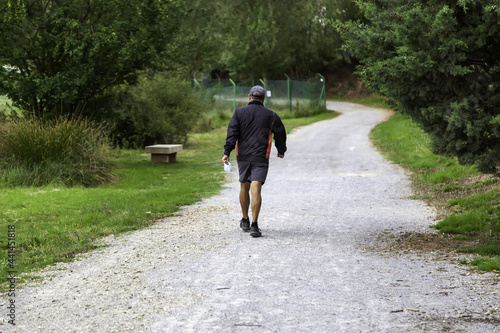 Man walking in forest