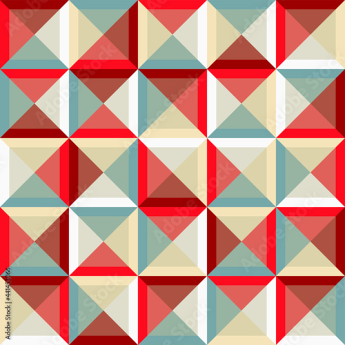 Geometric background with squares and triangles.