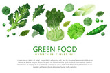 Summer veggies banner, hand drawn vector watercolor illustration
