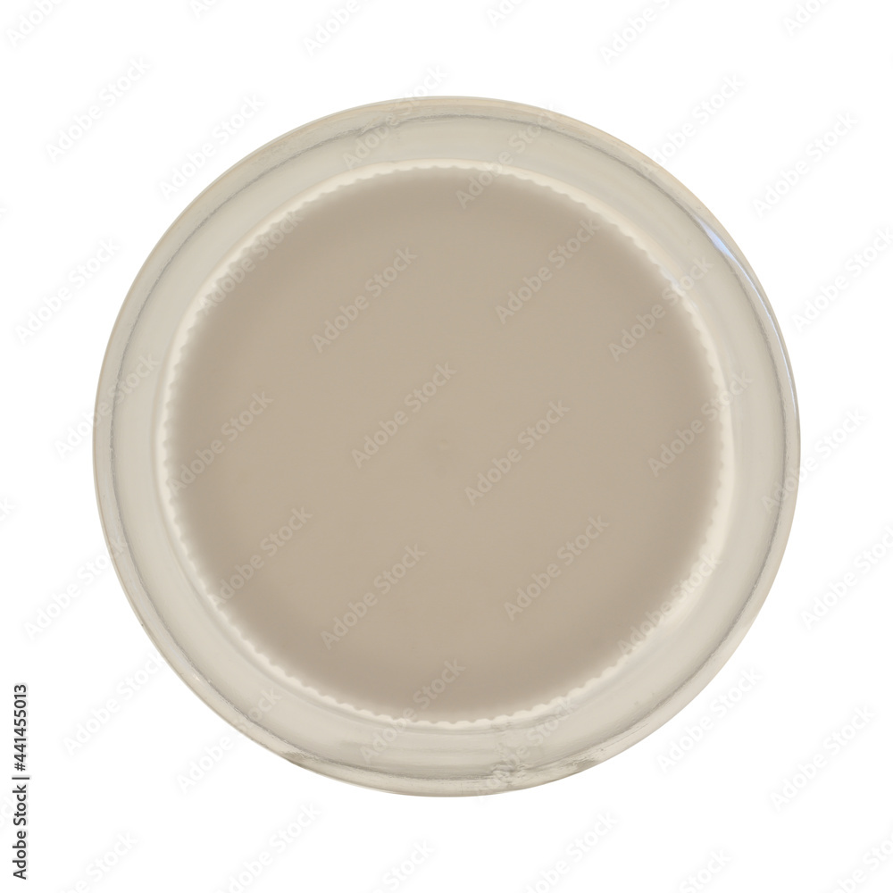 Transparent plastic bottle, closed with a lid. Isolated on a white background, top view. Transparent plastic bottle, closed with a lid. Isolated on a white background, top view.