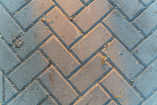 The gray texture of paving tile. Sun