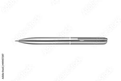 Automatic ball pen in the vector.Ballpoint pen in vector on white background.