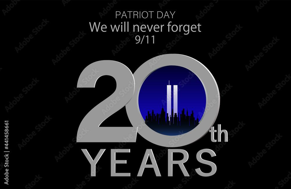 9 11 愛国者の日 周年を強調した黒背景のシンプルなイラスト 横長背景 Stock Vector Adobe Stock 9 11 愛国者の日 周年を強調した黒背景のシンプルなイラスト 横長背景 Stock Vector Adobe Stock