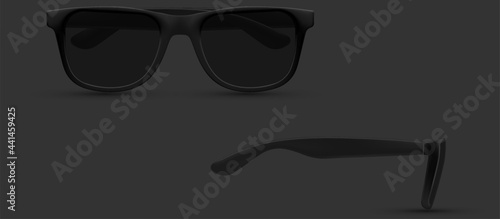 Sunglasses closeup, Polarized geek glasses, hipster sun lens ocular. Fashion accessory. Isolated on white background.ummer Sunglasses, Realistic mockup.