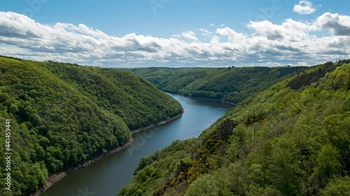 SunLight Timelapse Above Gratte Bruyere Forest and Dordogne, Serandon, France
