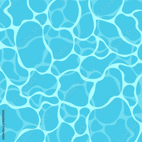 Blue water texture, swimming pool background, vector illustration.
