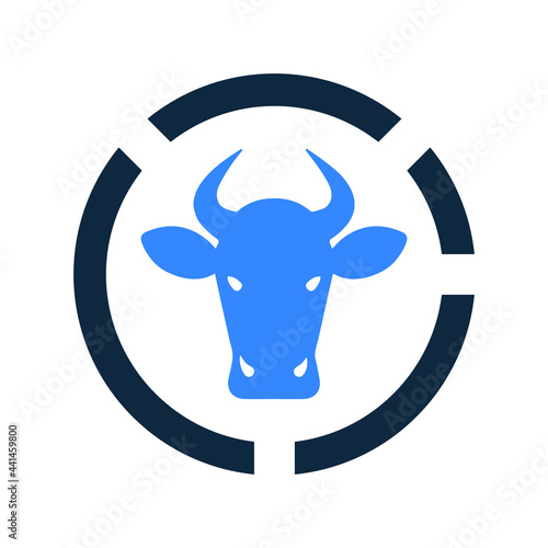 Bull chart, cow, livestock icon. Simple editable vector illustration.