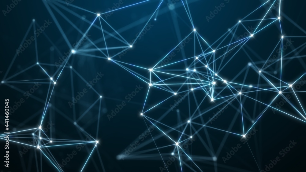 Abstract Plexus technology background from lines and dots. Space geometrical backdrop