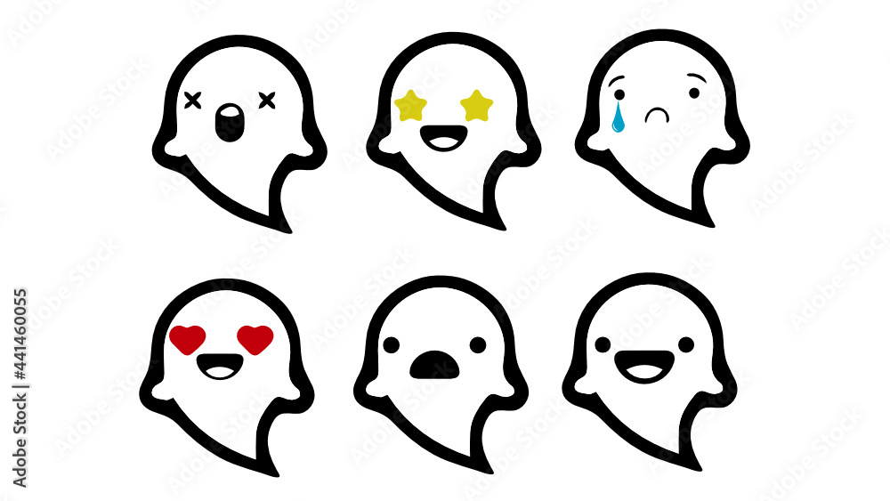 emojis ghosts, set of funny ghosts emojis ghosts, set of funny ghosts