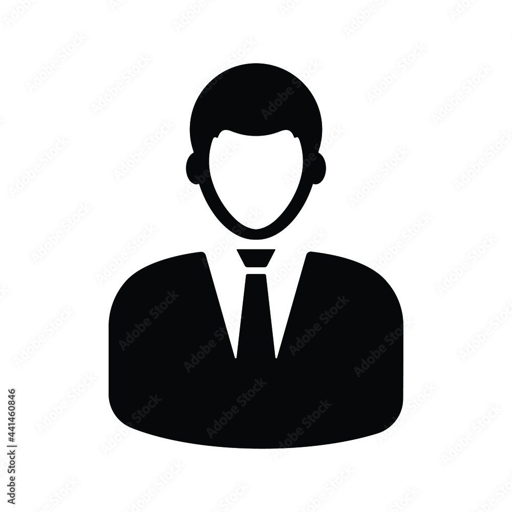 Man, user, avatar icon. Black vector graphics. - obrazy, fototapety, plakaty 