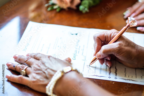 Canvas Print Signing marriage license