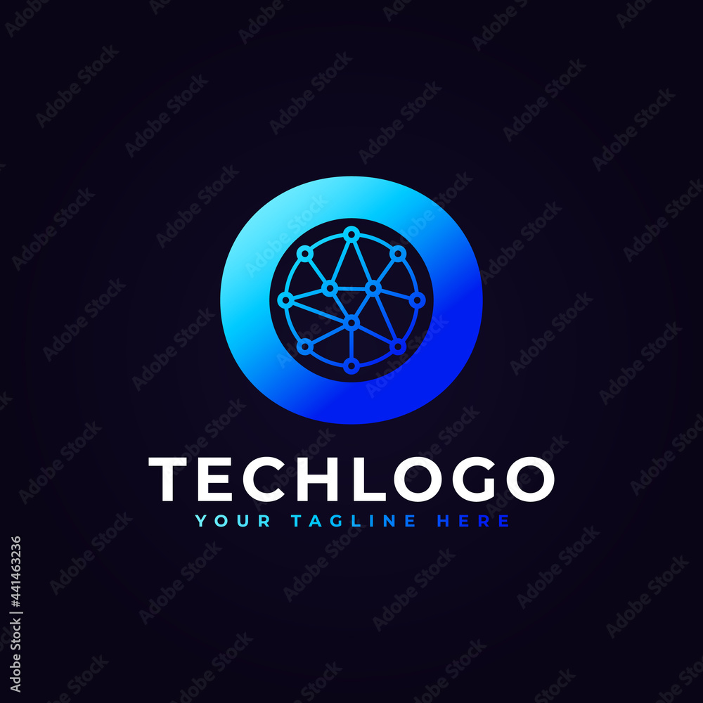 Tech Letter O Logo. Blue Geometric Shape with Dot Circle Connected as Network Logo Vector. Usable for Business and Technology Logos. Tech Letter O Logo. Blue Geometric Shape with Dot Circle Connected as Network Logo Vector. Usable for Business and Technology Logos.