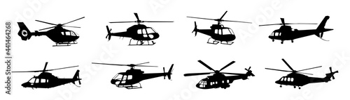Fotografie, Tablou helicopter silhouette vector collection