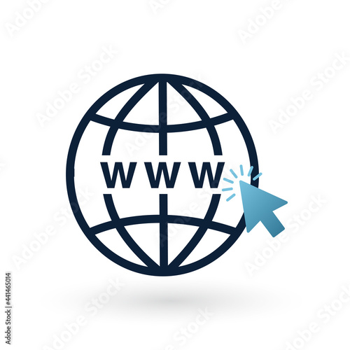 Click to go to online website or internet flat vector icon for apps and websites.