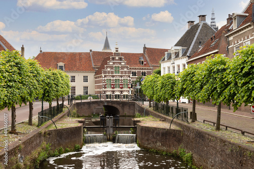 Fotografie A small lock in the center of Amersfoort.