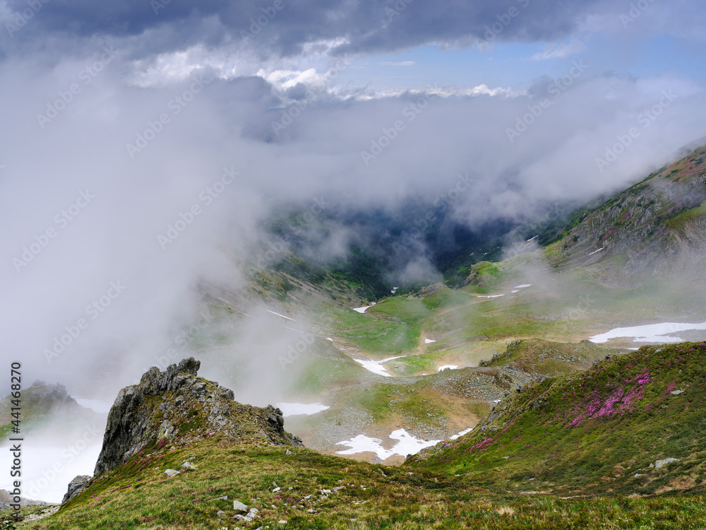 Beautiful mountain summer landscape of Parang Mountains in Romania