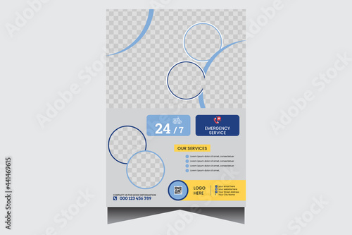 Classic promotional medical flyer vector design template